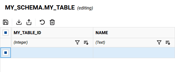 Unlocked Table, Record Selected Unlocked Table, Record Selected